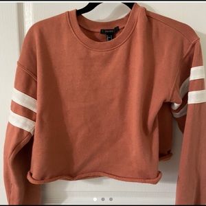 Varsity cropped sweatshirt coral